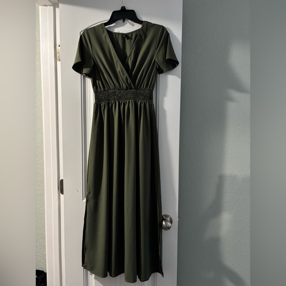 SHEIN Olive Green Maxi Dress